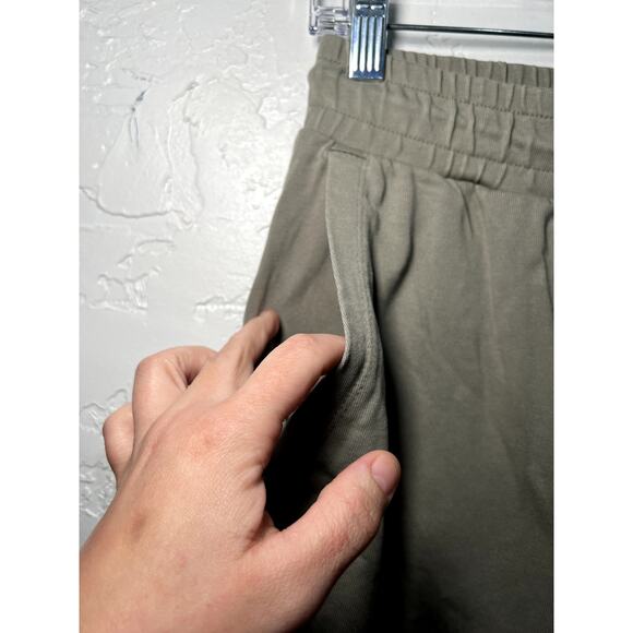 Nike army green cropped jersey sweatpants womens small lounge‎ athleisure casual - Picture 3 of 7